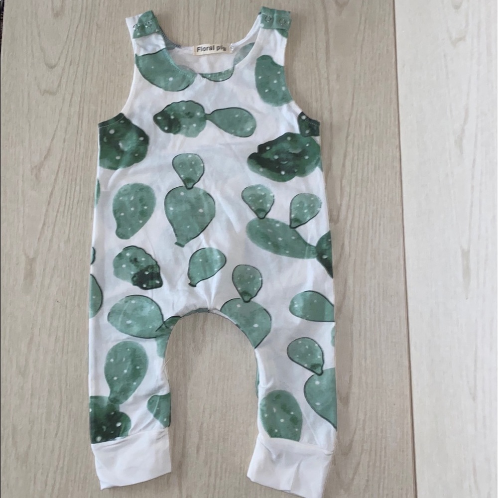 Floral Pig Soft Cotton Cactus Jumpsuit Size 2T/3T